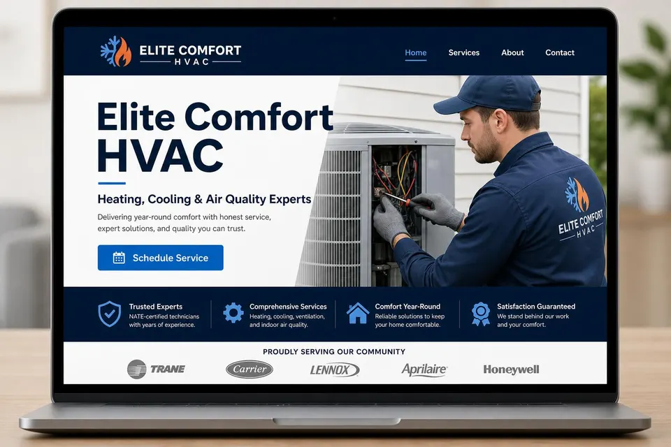 Elite Comfort HVAC — HVAC Company demo website by Duffworx Consulting